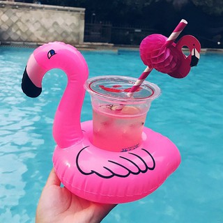 粉色泳池飲水架充氣水上沙灘派對玩具兒童游泳飲料架杯子電話