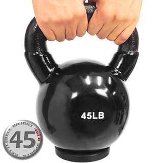 【台灣出貨】KettleBell包膠45磅壺鈴(橡膠底座)C113-2045浸膠45LB拉環啞鈴.搖擺鈴.舉重量訓練