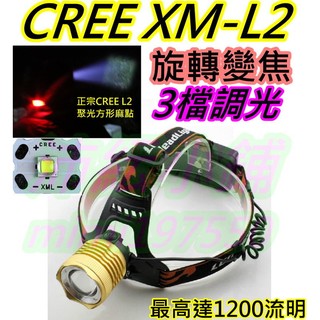 另有黃光 最強超值L2 LED頭燈【沛紜小鋪】LED手電筒 CREE XM-L2 LED強光頭燈 3檔調光旋轉變焦