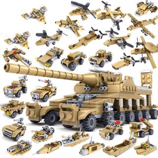 544pcs/套16合1大坦克積木兼容的樂高積木DIY軍事系列模型孩子益智玩具禮物