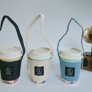 文青風環保飲料提袋 咖啡提袋 文創 牛仔 單寧