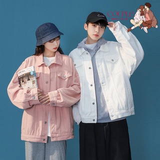 【COUPLE】情侶裝外套(S-4XL)大尺碼❤💗💙2022新款潮流牛仔夾克男裝韓版休閒上衣服