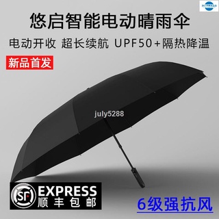 爆款來襲店長推薦 ?卍?小米悠啟全自動開合晴雨傘##電動折疊抗風隔熱防曬防紫外線遮陽大傘MRT