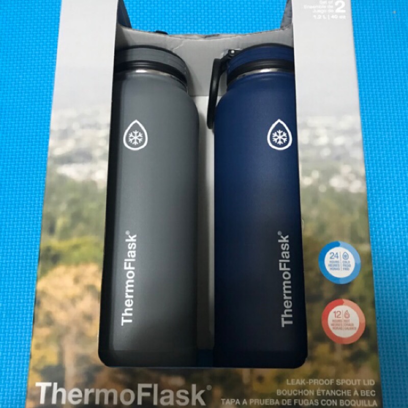 COSTCO 代購 ThermoFlask 保冰不鏽鋼水壺 （藍+灰）