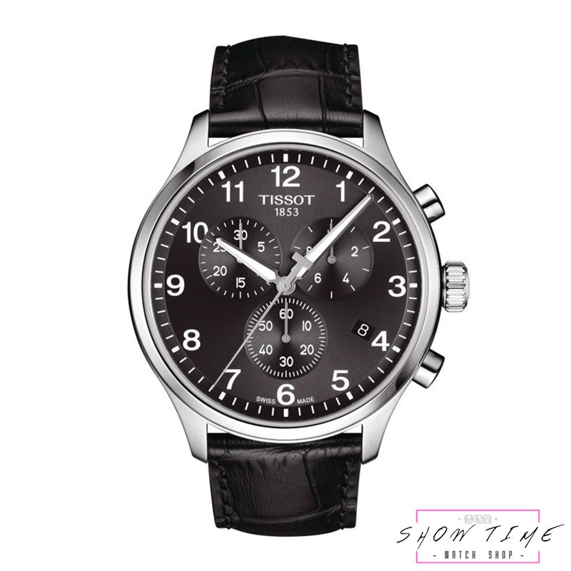 TISSOT 天梭 速馳系列 數字時刻 三眼計時腕錶-皮帶/深鐵灰面銀 T1166171605700 [ 秀時堂 ]