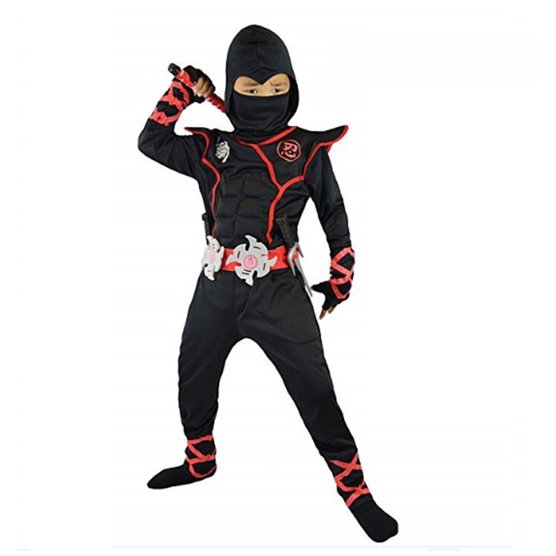 現貨 新款cosplay萬聖節忍者服裝肌肉服武士忍者兒童忍者演出服黑武士cosplay裝扮 蝦皮購物