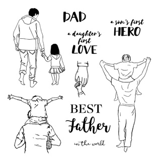 H 親子系列 best dad 透明印章 水晶印章