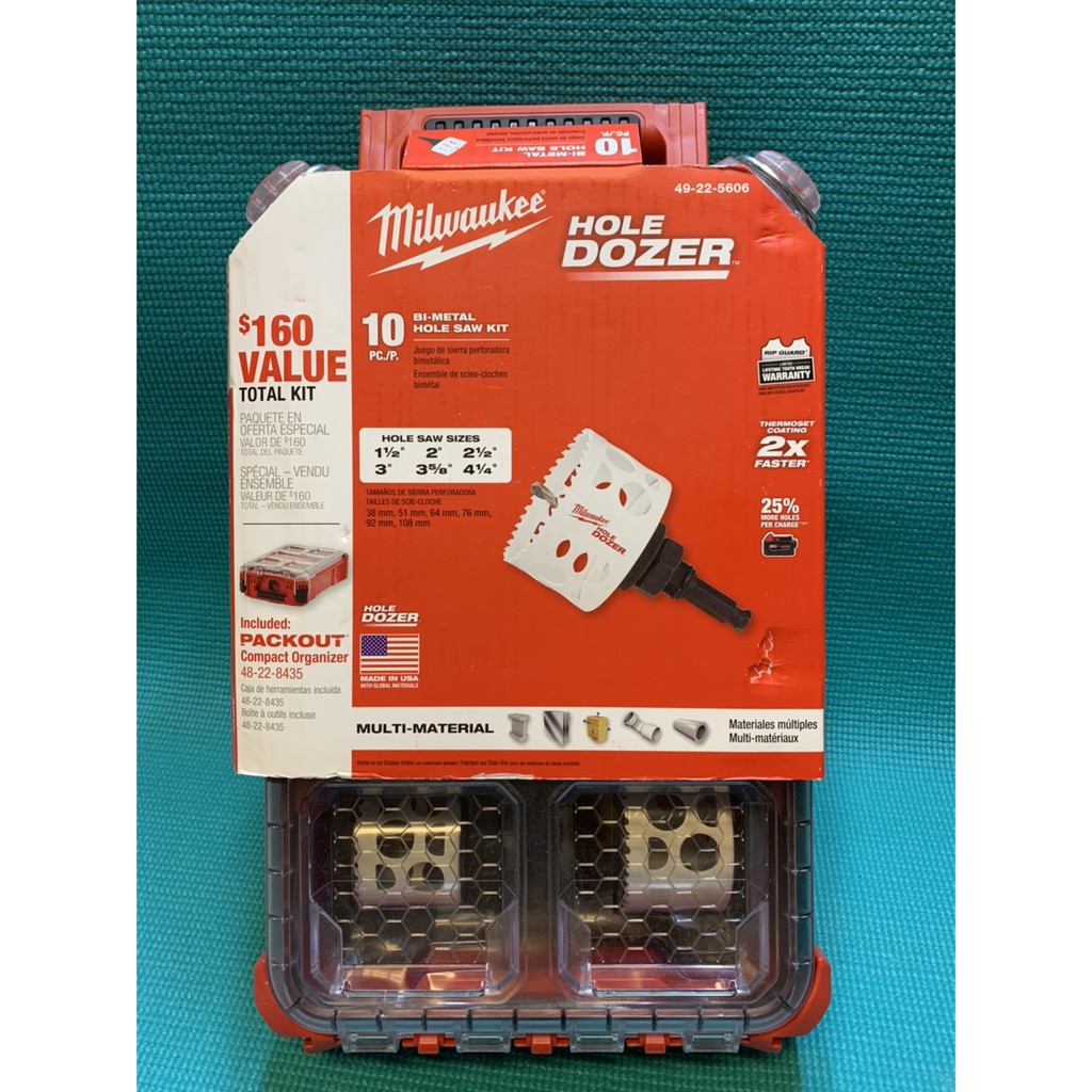 台中工具老爹 MILWAUKEE 49-22-5606 附48-22-8435 10件圓穴鋸組 48-22-8426