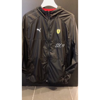 SIX PUMA FERRARI 法拉利 T7 黑色 可摺收 風衣外套 男 596140-02