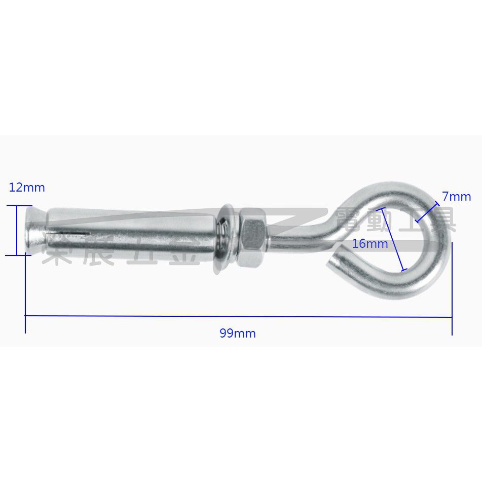 【榮展五金】12mm 304不鏽鋼壁虎掛鉤 膨脹螺絲 壁虎鉤 壁虎 掛勾 吊環 膨脹螺絲掛鉤 不鏽鋼壁虎 掛鉤 吊鉤壁虎