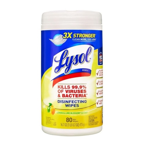 【好市多線上購物代購】Lysol 來舒 除菌濕紙巾 清香檸檬 80張 X 6入