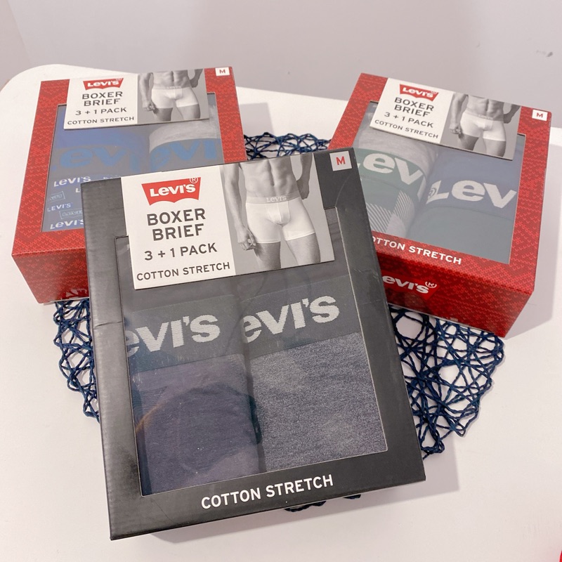 美國正版代購Levi's 現貨禮盒四件組三件組內衣上衣白Tee 四角褲禮盒 