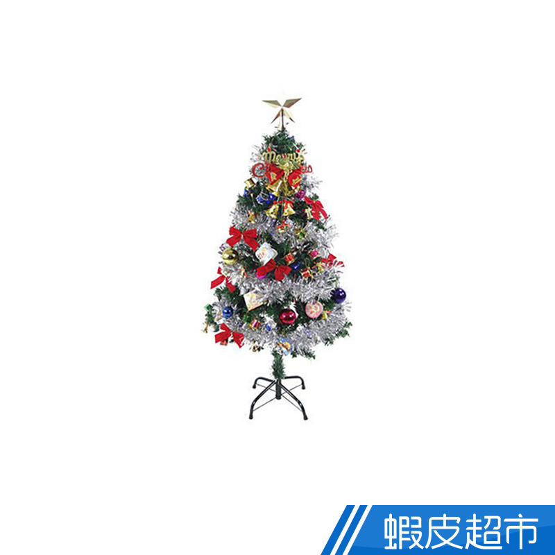 YOMIO優米歐 120公分PVC聖誕樹豪華組(大全配組合)(樹+LED100彩燈+60個吊飾組+樹裙)(適合家庭)現貨