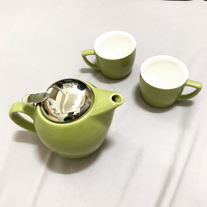 ❤全新❤ 英倫風 貴婦 下午茶壺組 一壺二杯 咖啡壺 茶壺 茶杯 咖啡杯 泡茶器具 茶壺組 蘋果綠