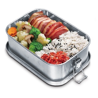 八德國際家庭五金 milomix 304雙扣密封便當盒 1200ml 長型便當盒 飯盒 餐盒 食物盒 保鮮盒
