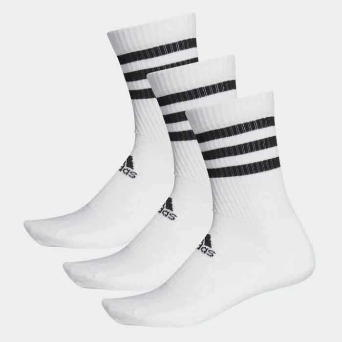 奇星  ADIDAS 基本款 3-STRIPES 三雙裝 長襪  襪子 襪 中筒襪 三線 運動襪 白 #DZ9346
