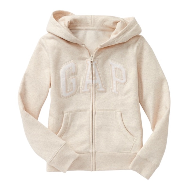 咩兒美國代購 Gap大女童logo 基本款燕麥色米色薄款刷毛外套 蝦皮購物
