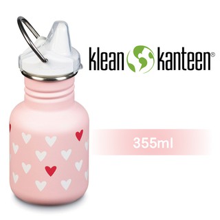 【美國Klean Kanteen】幼童窄口不鏽鋼吸嘴瓶-355ml-紅心心