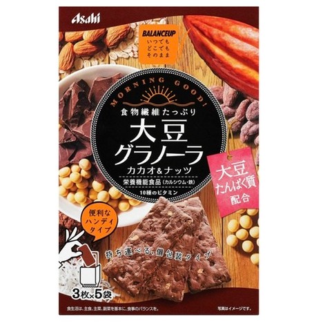 日本Asahi朝日 BalanceUp 大豆餅乾 現貨 可可豆&amp;堅果 150g 3片×5包