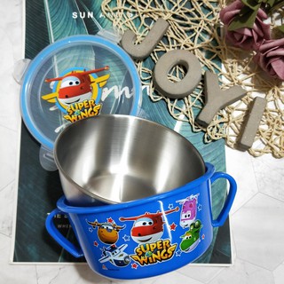 ⭐正版⭐現貨⭐台灣製 Super Wings 隔熱碗 304不鏽鋼 雙耳碗 餐碗 不鏽鋼碗 兒童餐具 密封碗 便當碗