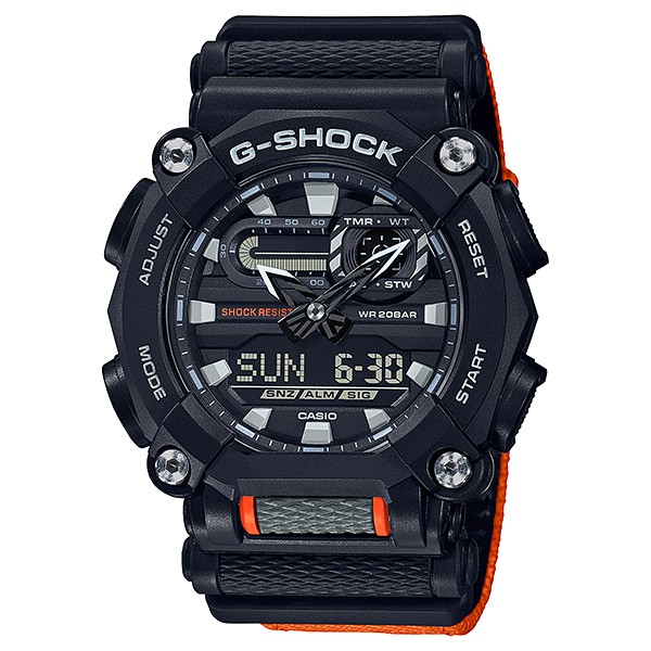 【CASIO】G-SHOCK 街頭時尚大錶徑雙顯運動錶 GA-900C-1A4  尼龍錶帶  台灣卡西歐公司貨