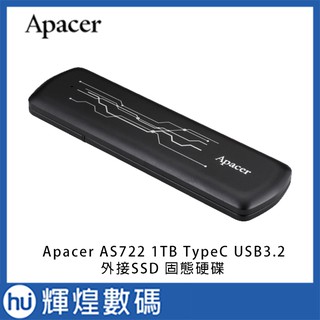 宇瞻 Apacer AS722 USB 3.2 Gen 2 USB-C 外接式固態硬碟 1TB SSD