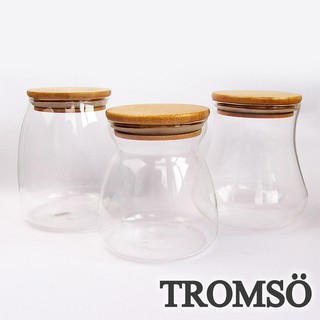 玻璃竹蓋密封罐 【TROMSO】/臺灣現貨 密封罐,玻璃,糖果罐 調味罐 香料罐【H0321069】
