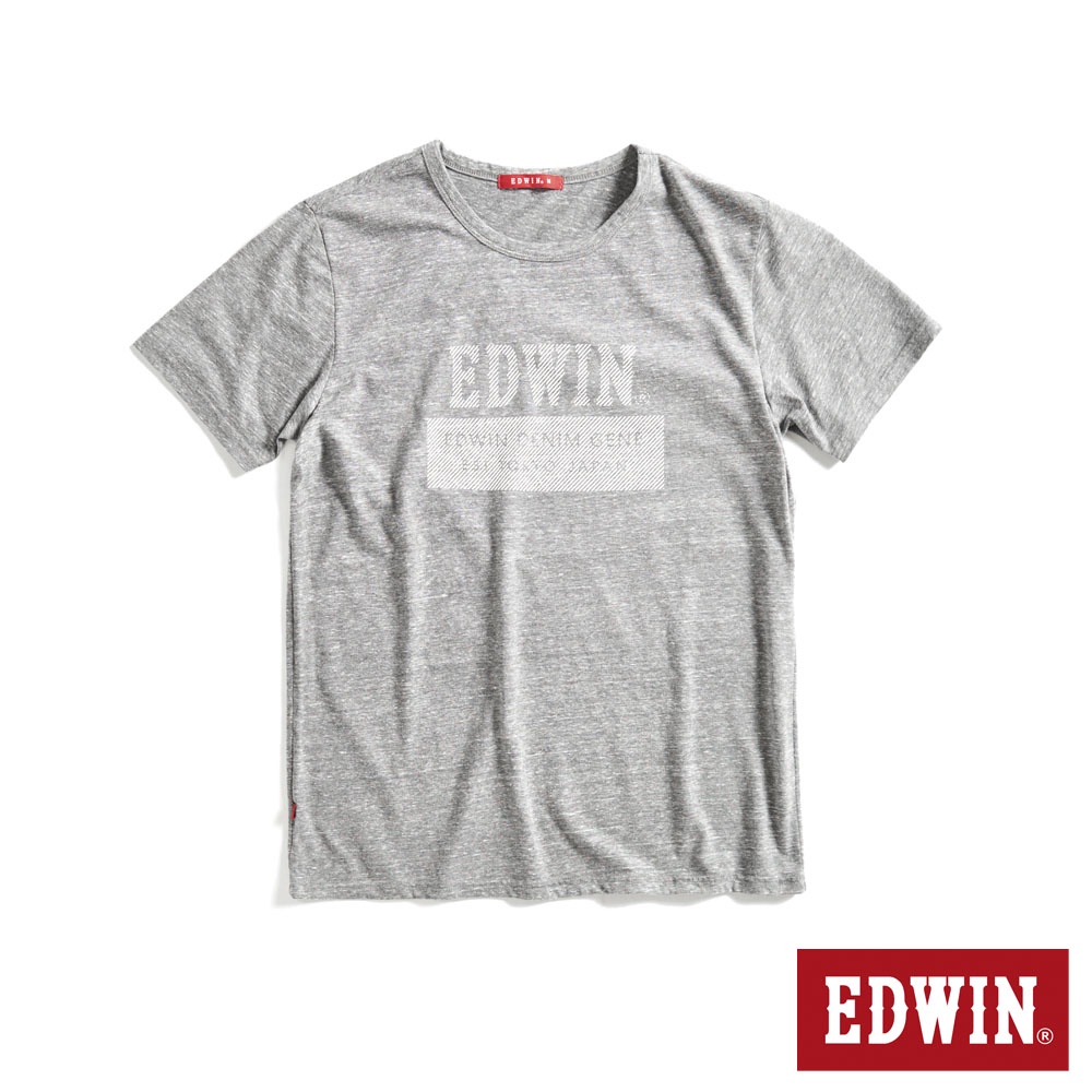 EDWIN 人氣復刻 斜紋經典LOGO短袖T恤(灰色)-男款