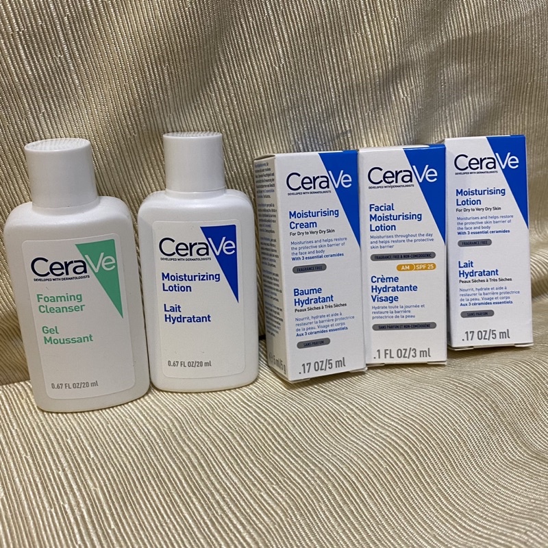 CeraVe 適樂膚 溫和泡沫潔膚露 長效清爽保濕乳 長效潤澤修護霜 日用溫和保濕乳 spf25 5ml 20ml