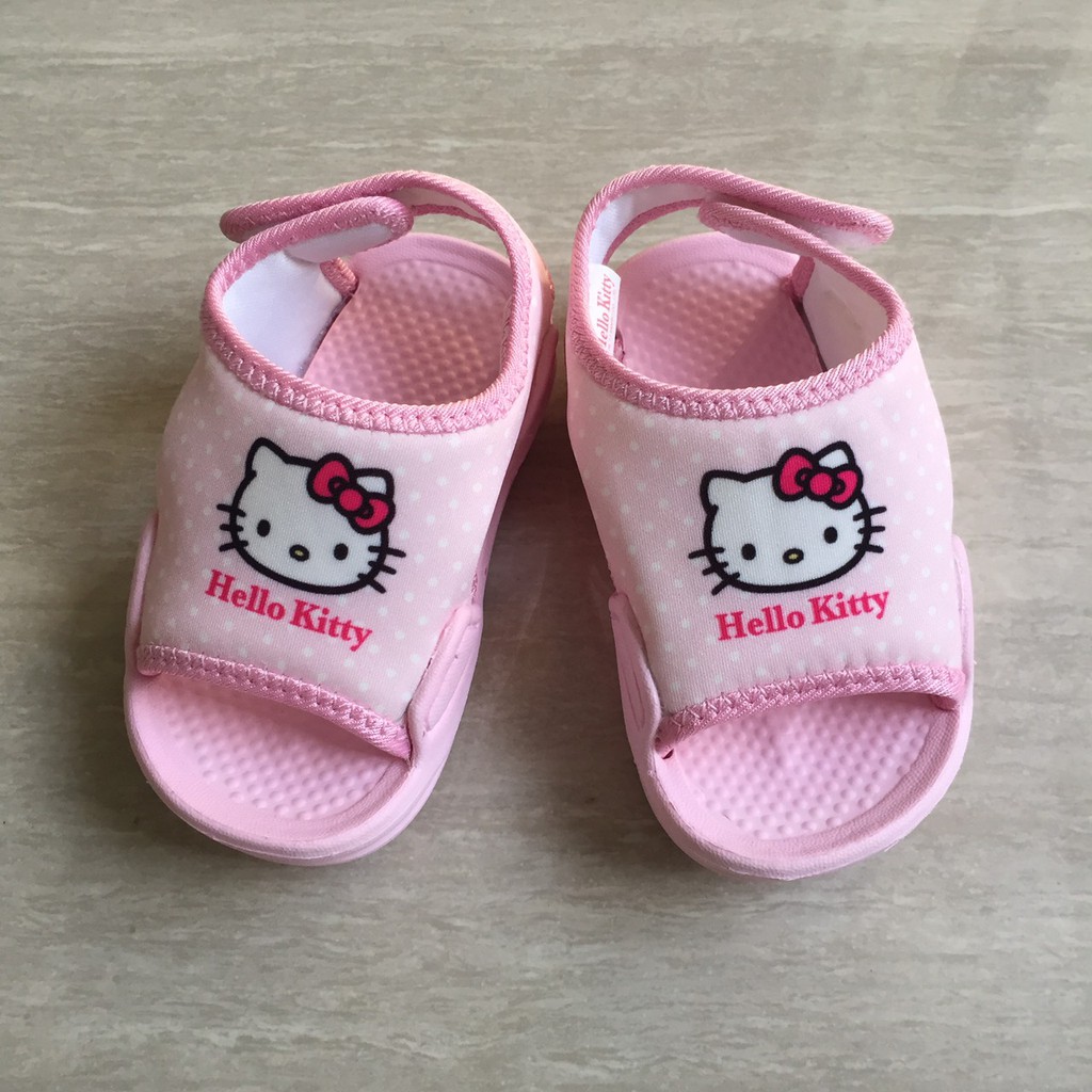 全新 Hollo Kitty 可愛粉紅色防水涼鞋 女寶 女童 學步鞋 拖鞋 適合1.5~2歲  13~14公分出清 特價