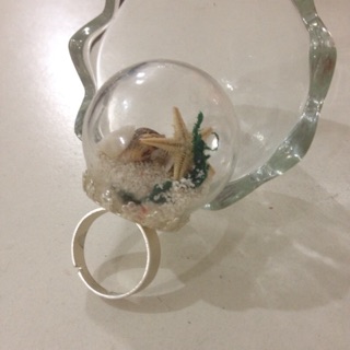 星砂的願望✨DIY銀色皇冠玻璃球開口戒指