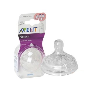 AVENT 親乳感防脹氣奶嘴(寬口徑 2入裝 一字孔) 獨特雙氣孔防脹氣設計 防脹效果佳