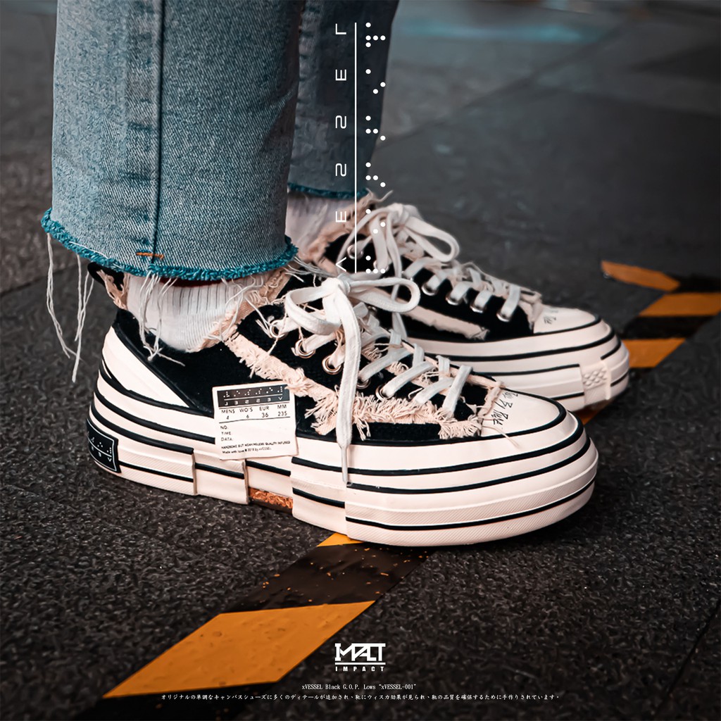 Impact Xvessel G O P Lows Black 解構帆布鞋低筒黑白吳建豪xvessel 001 蝦皮購物