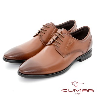 【CUMAR】簡約時尚 真皮簡約綁帶紳士鞋 - 紅棕色