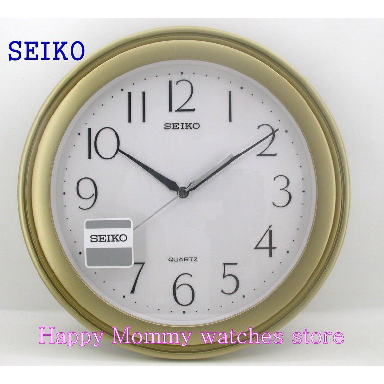 【 幸福媽咪 】網路購物、門市服務 SEIKO 精工 跳動式指針 基本款掛鐘 (金色) QXA576G