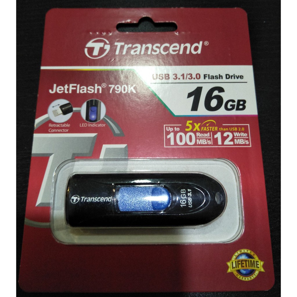 Transcend 創見 JetFlash 790K 16GB USB3.1 隨身碟 (黑色)