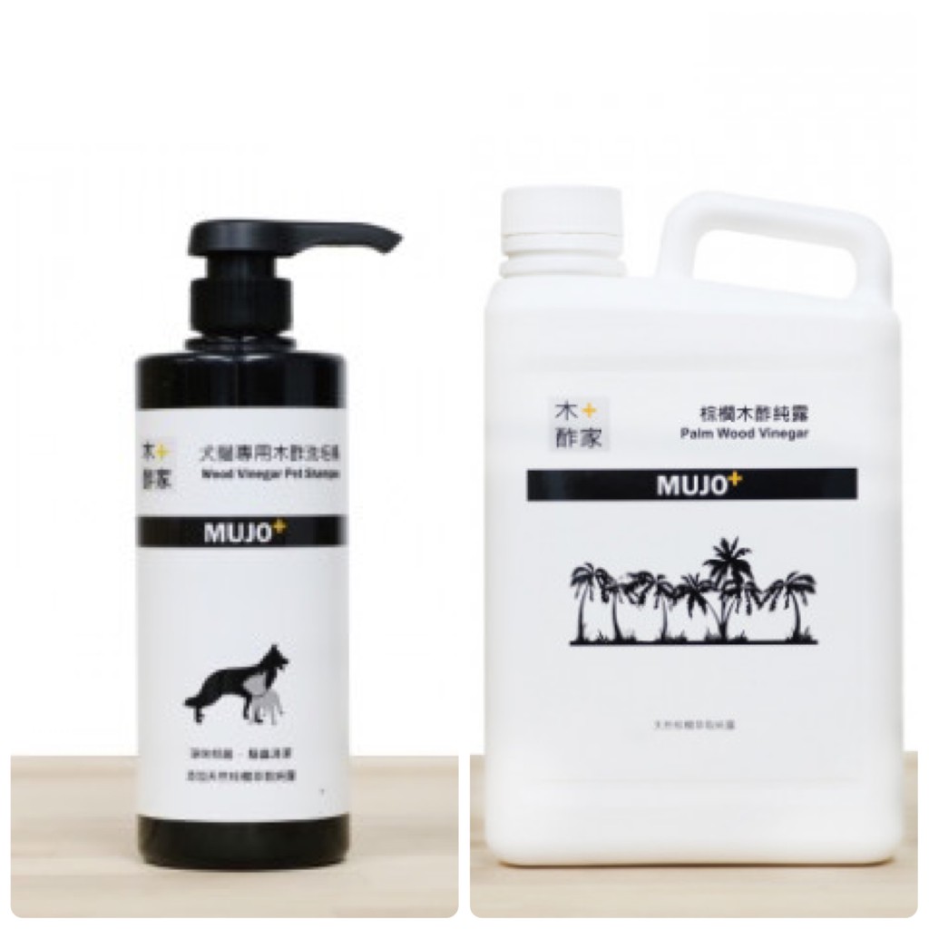 組合價超划算～木酢家 MUJO+ 棕櫚木酢純露1000ml+犬貓專用洗毛精500g 木酢/木酢液/木酢純露/除臭