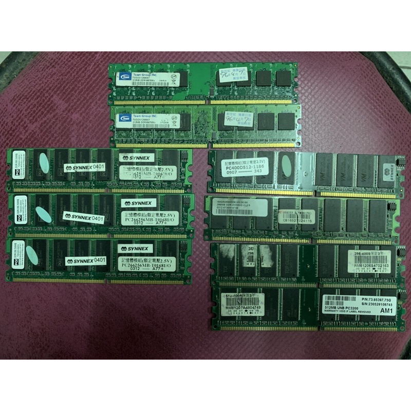 記憶體-DDR 400 512M.256M 金士頓 威剛 創見 僑集 勁永