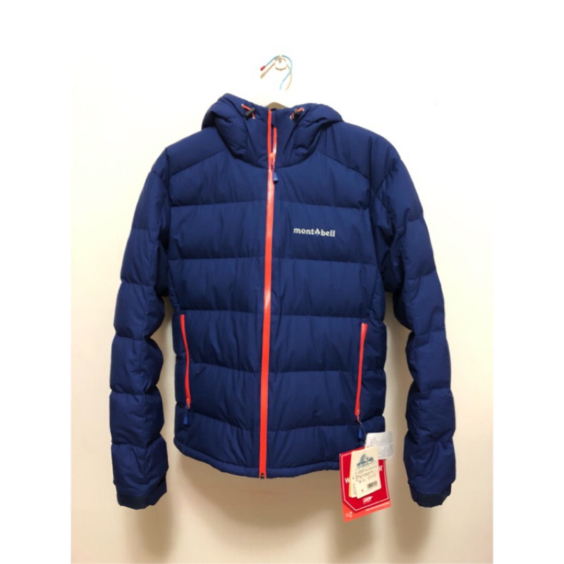 全新 MONT-BELL 1101501 LIGHT DOWN PARKA 防風羽絨連帽外套 藍橘WINDSTOPPER