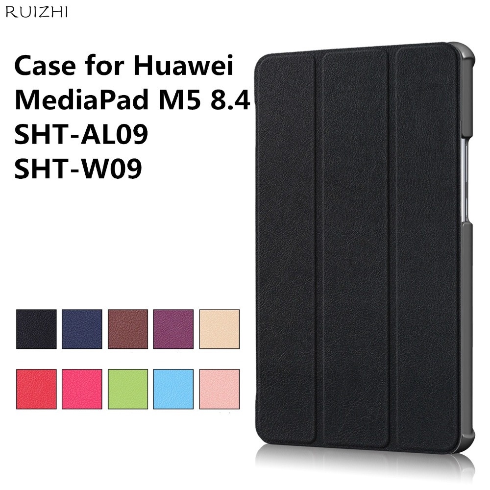 適用於華為 Mediapad M5 8.4 SHT-AL09 SHT-W09 8.4" 平板電腦 PU 皮套智能保護套