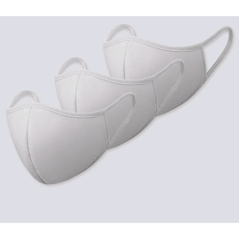 👍全新👍Uniqlo AIRism口罩--可用洗衣機清洗(黑/M/3片裝)(黑/L/3片裝)(淺灰/S/3片裝)