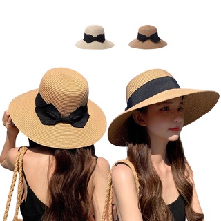 現貨-孫儷同款草帽女士遮陽帽可折疊蝴蝶結出遊夏季新款現貨沙灘防曬帽