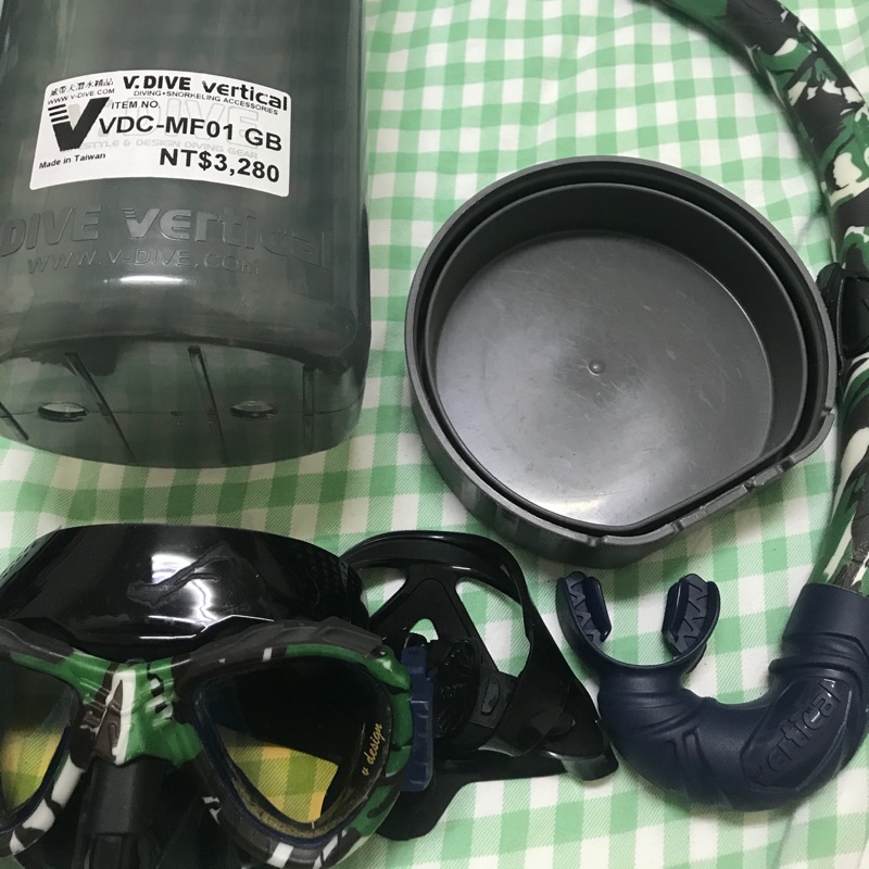 V.DIVE Vertical威帶夫面鏡 呼吸管 潛水精品組 VDC-MF01 GB