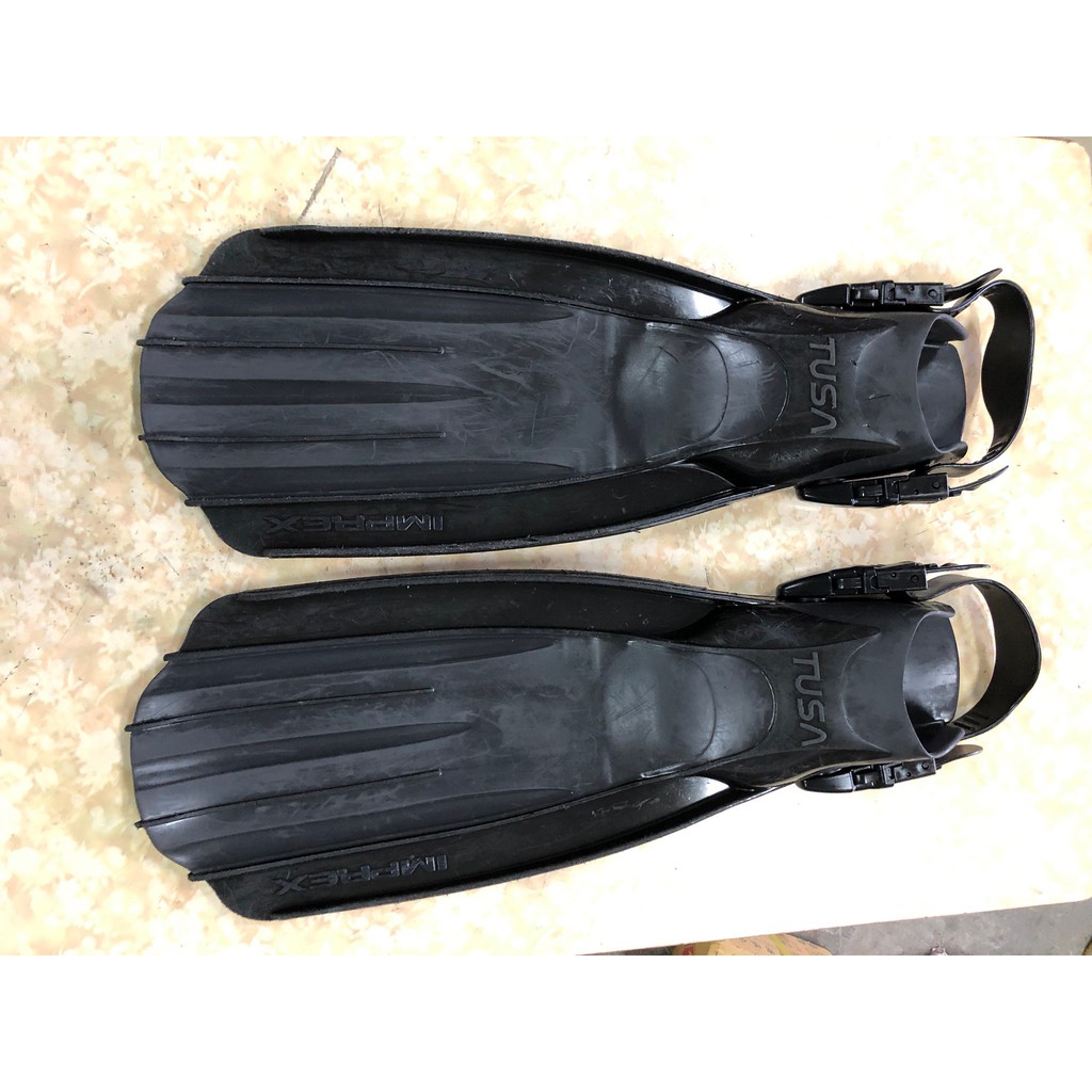 TUSA IMPREX➤二手蛙鞋 專利複合蛙鞋 ➤酷帥純黑➤S (浮潛/潛水/拍照)-可面交