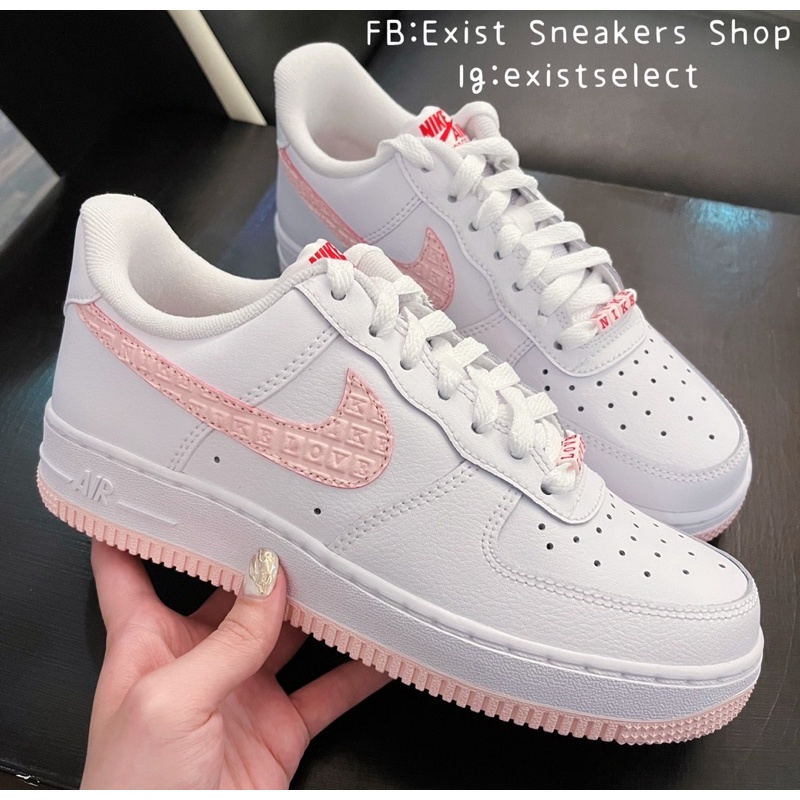 【EXIST】NIKE AIR FORCE 1 LOW 情人節 白粉 浮雕 DQ9320-100