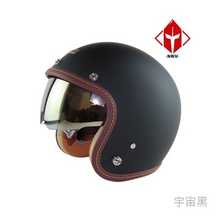 華泰 NINJA 復古帽 K-806 醺砂 宇宙黑 騎士帽 車線 安全帽 全拆洗 半罩 內含墨鏡《淘帽屋》