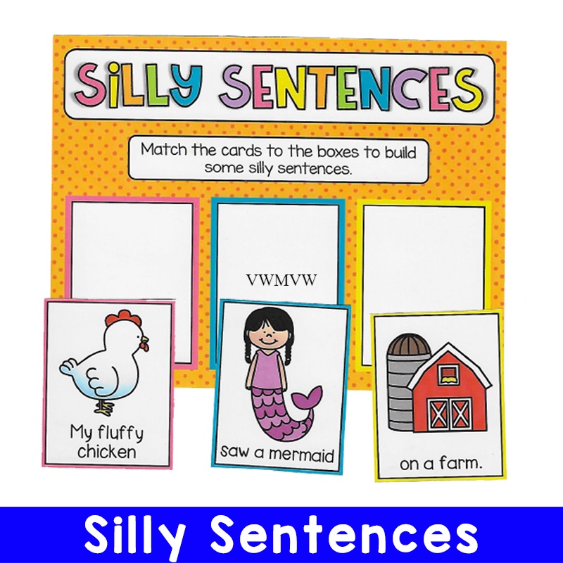Silly sentence句子練習英文造句小學英語教具幼兒啟蒙美國教師