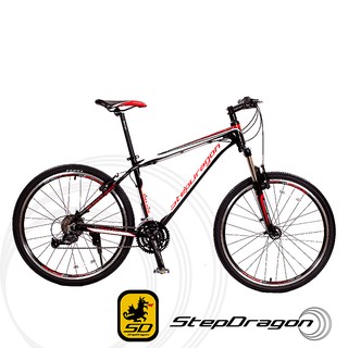 【StepDragon】Shimano 27速鋁合金登山車 SMA-270 V夾(白黑紅)（限自取）-台中大明自行車