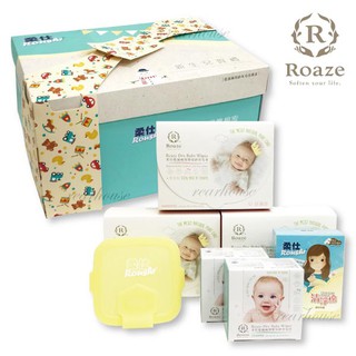 柔仕 Roaze 新生兒賀禮|乾濕兩用布巾|彌月禮盒(粉|黃|藍)【麗兒採家】