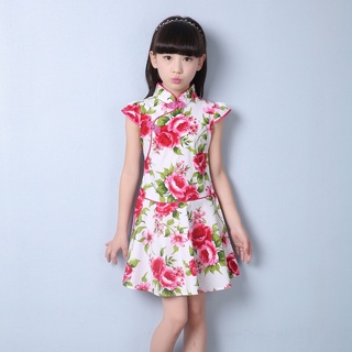 中國新年禮服款式中式旗袍女孩傳統中式兒童禮服唐裝嬰兒服裝旗袍